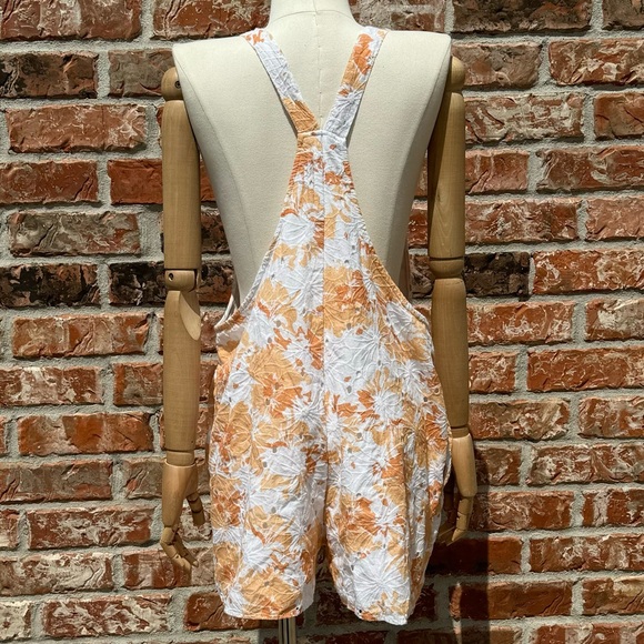 Pologram orange and white floral romper w/ eyelet lace / L / Excellent condition - Picture 5 of 12